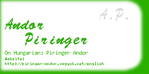 andor piringer business card